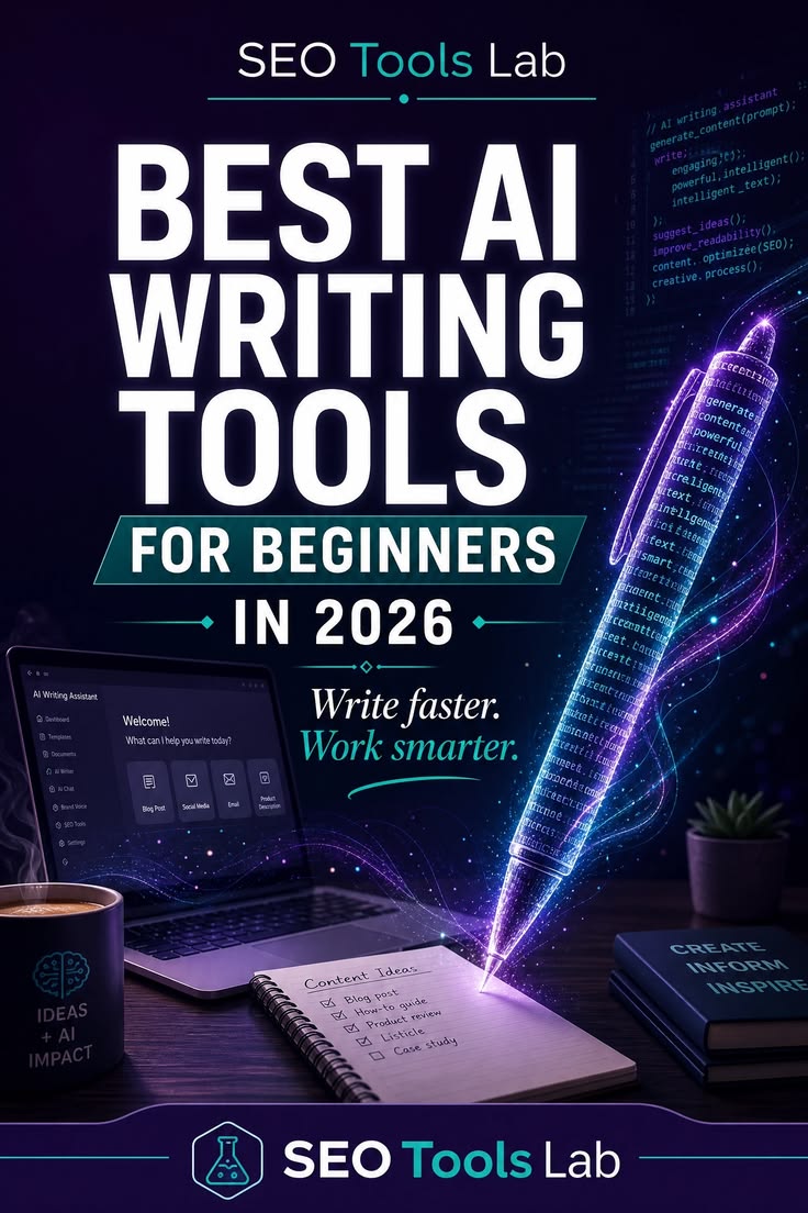 Illustration representing AI writing tools for content creation